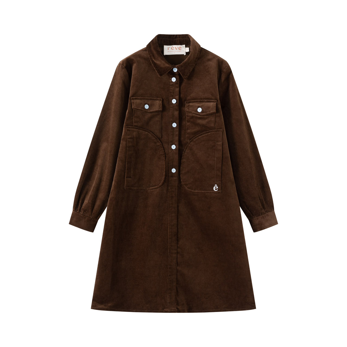 Brown Corduroy Shirt Dress
