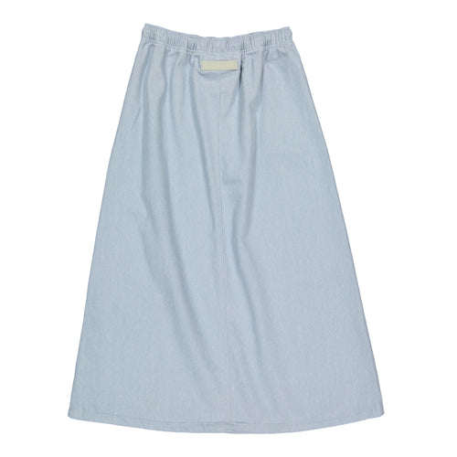 ELS2621 Washed Blue Denim Drawstring Skirt