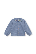 Indigo gingham Peter Pan shirt baby - Vichy Indigo