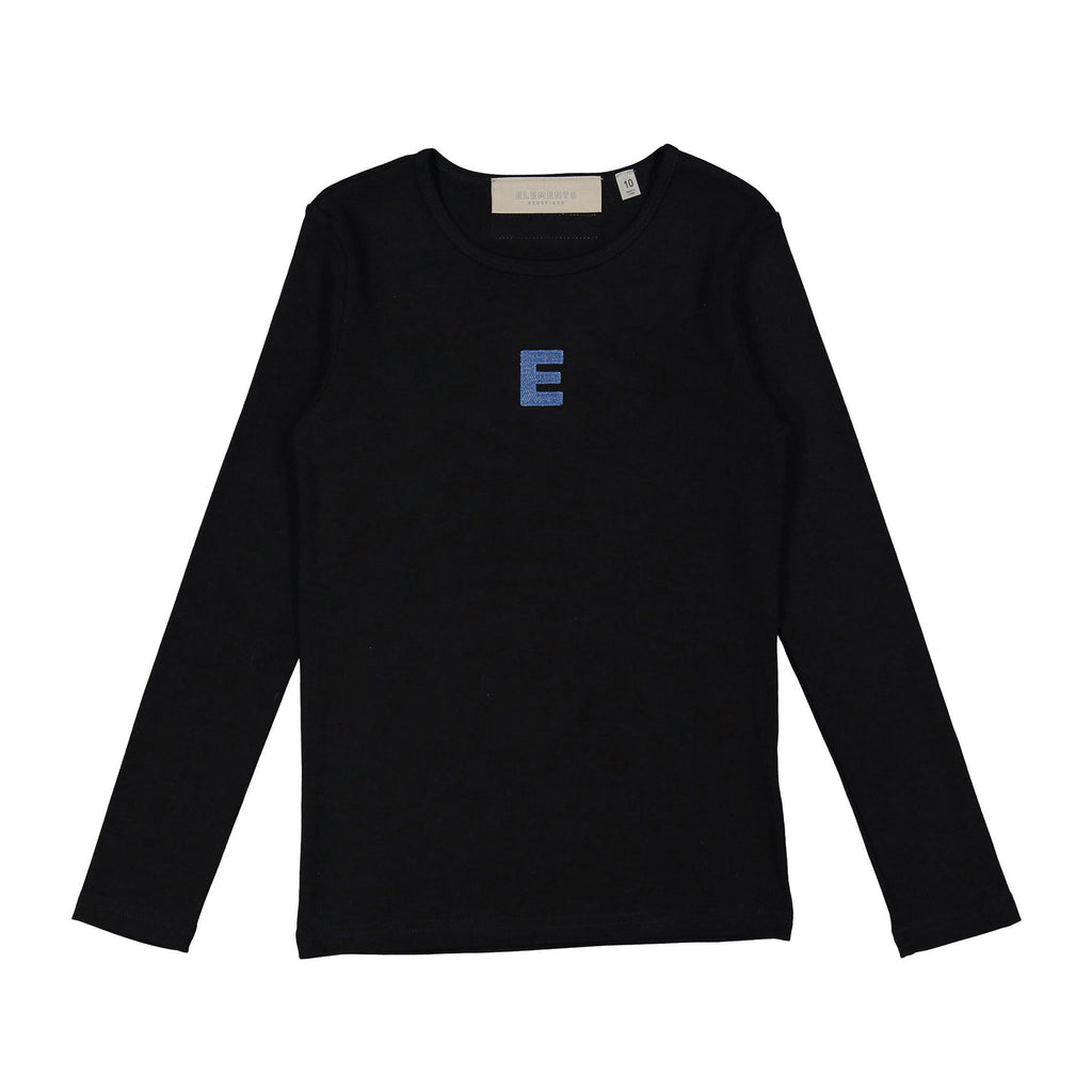 ELS2630 Black Denim E Logo Tee