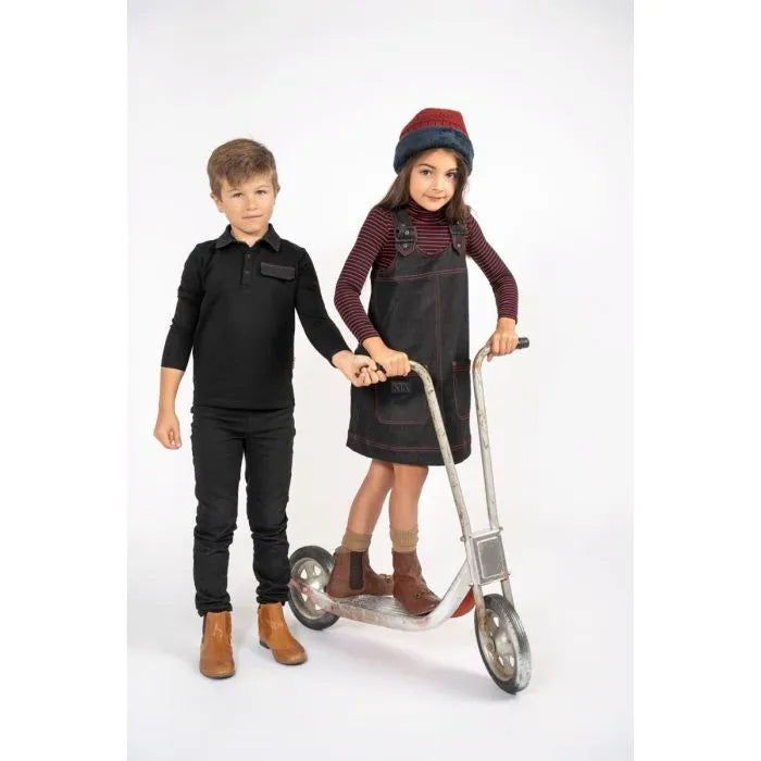 Kix K6419-BK Striped Turtle Neck Blackrd