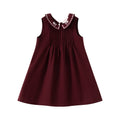 Burgundy Embroidered Collar Dress