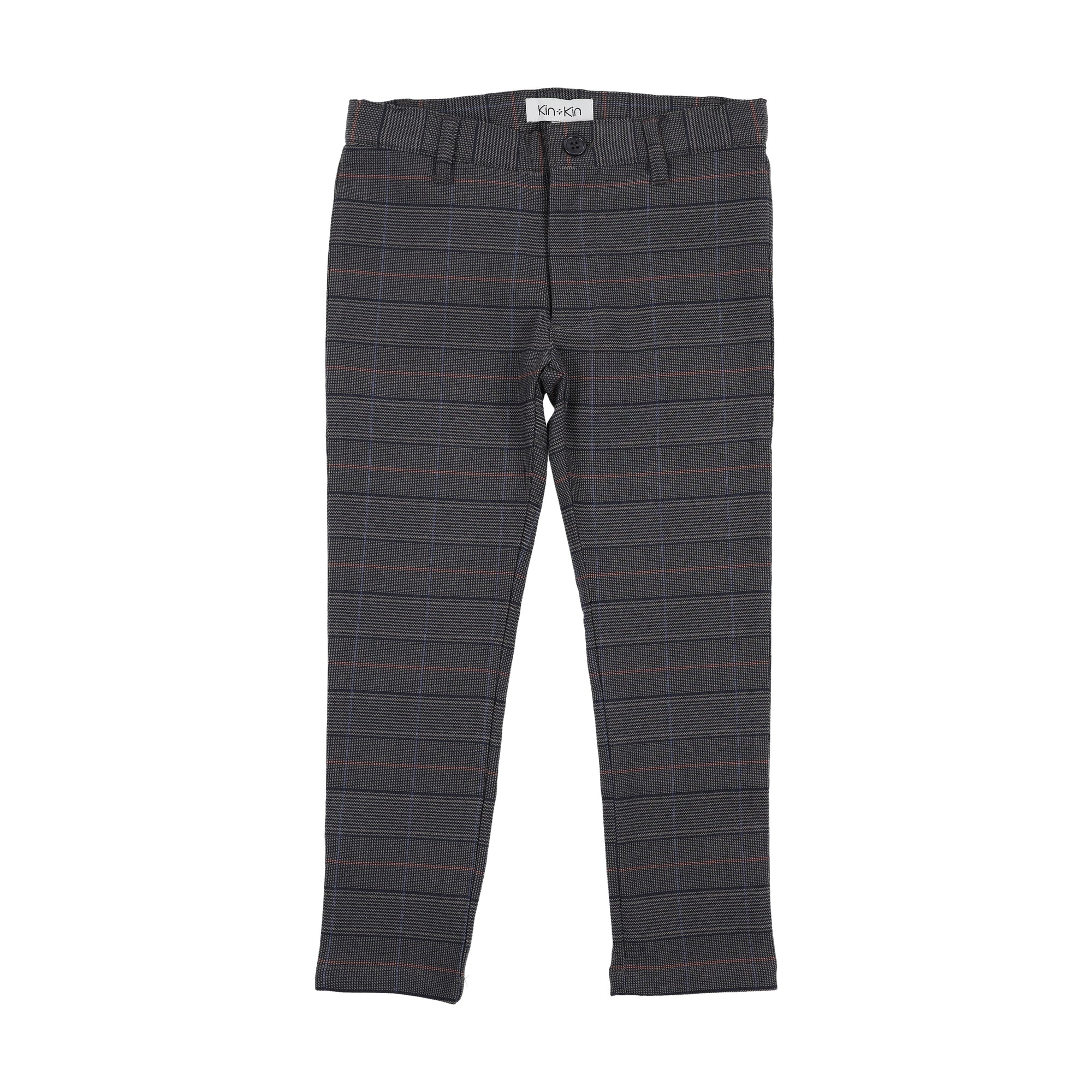 K315  Kin Kin Navy Plaid Boys Pants