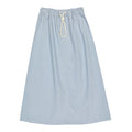 ELS2621 Washed Blue Denim Drawstring Skirt