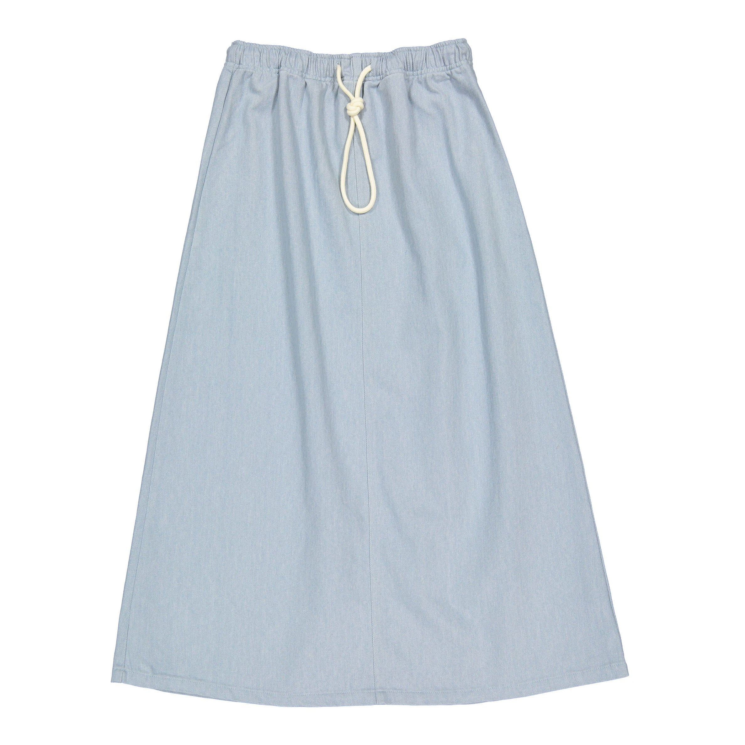 ELS2621 Washed Blue Denim Drawstring Skirt
