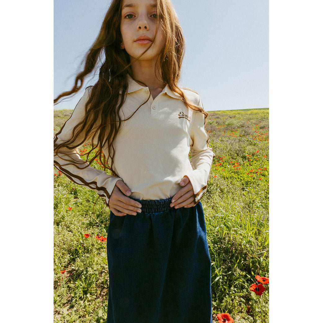 ELS2616 Cream/Taupe Stripe Sleeve Polo
