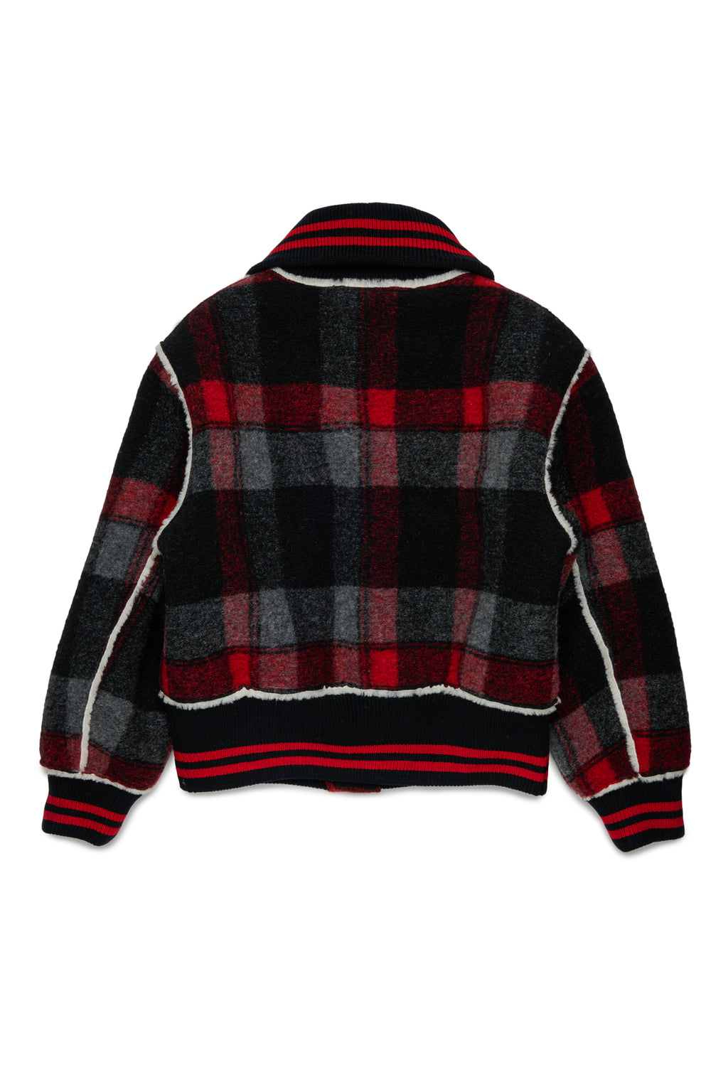 PLAID BOMBER JACKET - BLACK