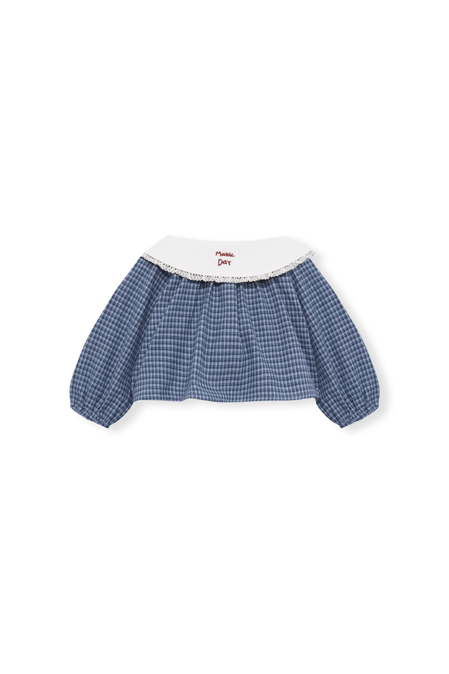 Indigo gingham blouse and bloomer set baby - Vichy Indigo