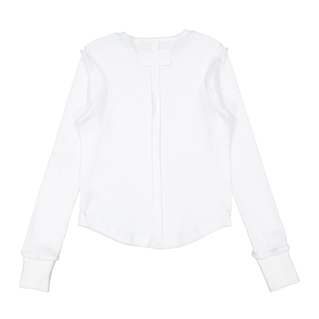 ELS2608 White Seam Waffle Tee