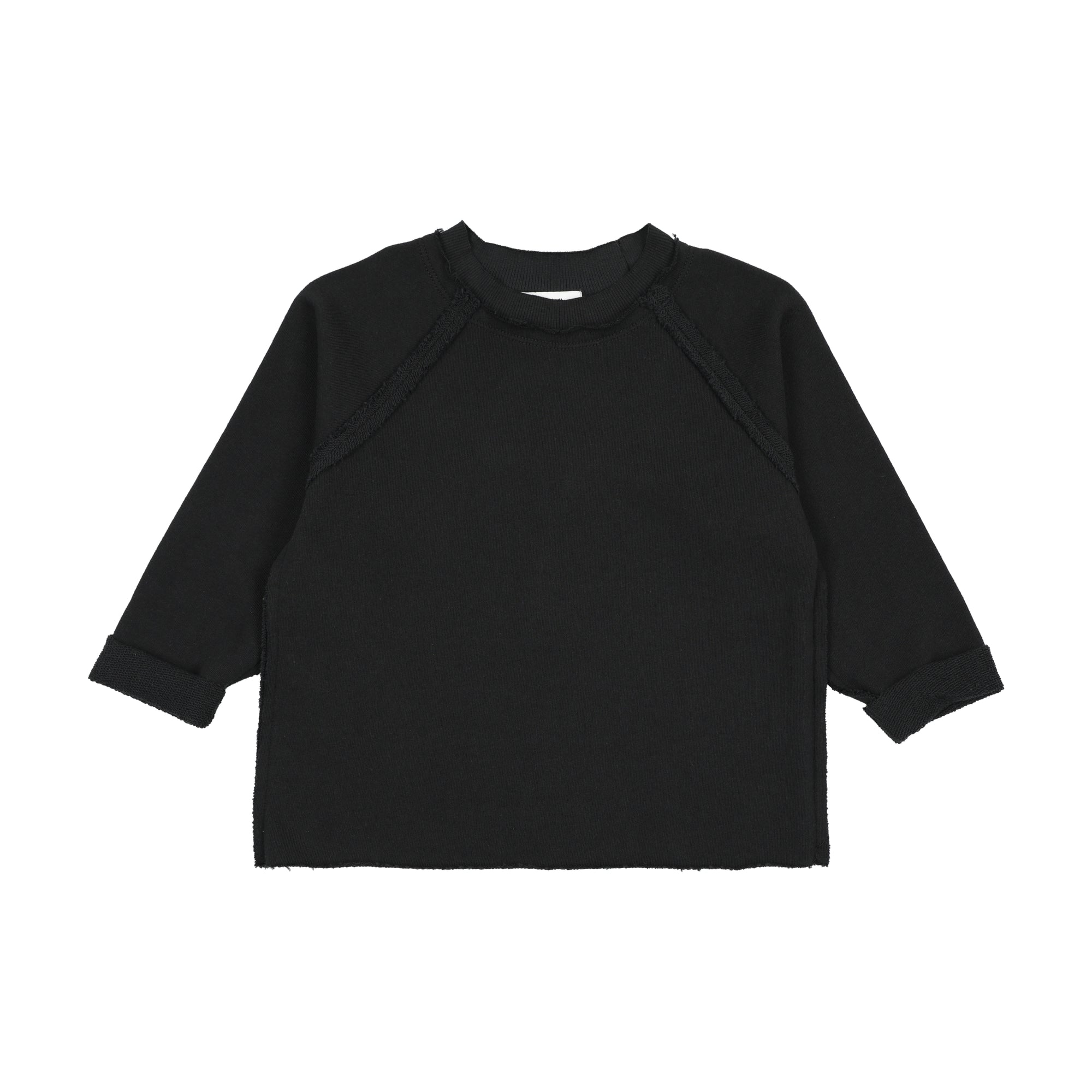 Kin Kin Raglan Sleeve Raw Edge Sweatshirt