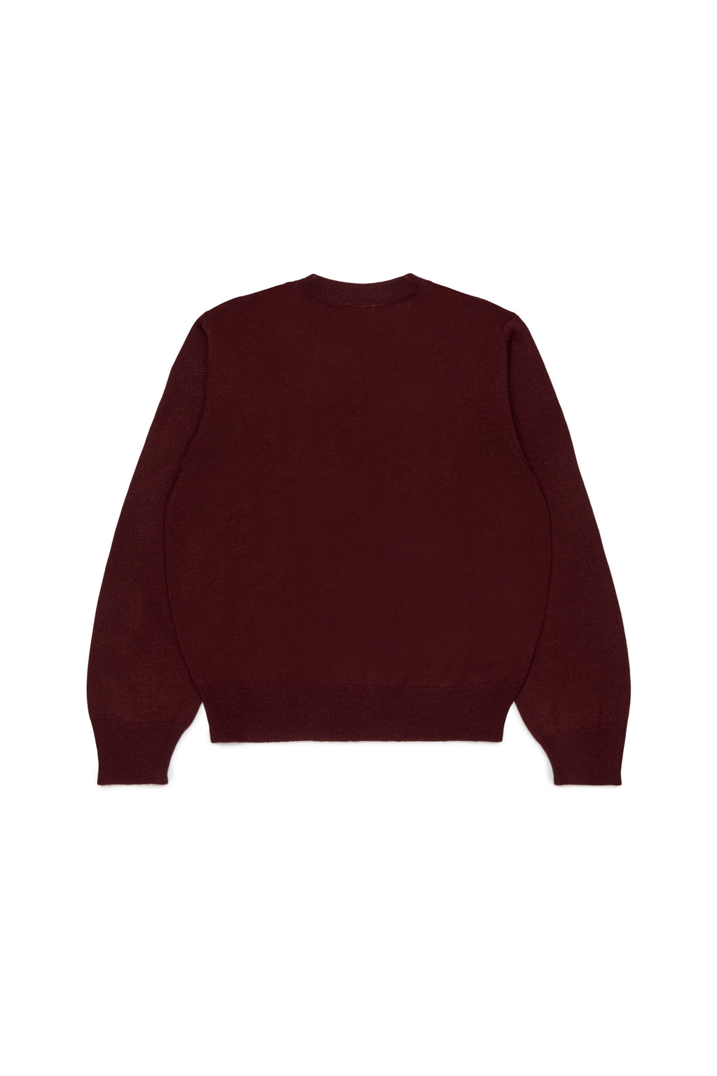 KNIT SWEATER WITH EMBROIDERED CONTRAST LOGO MAROON