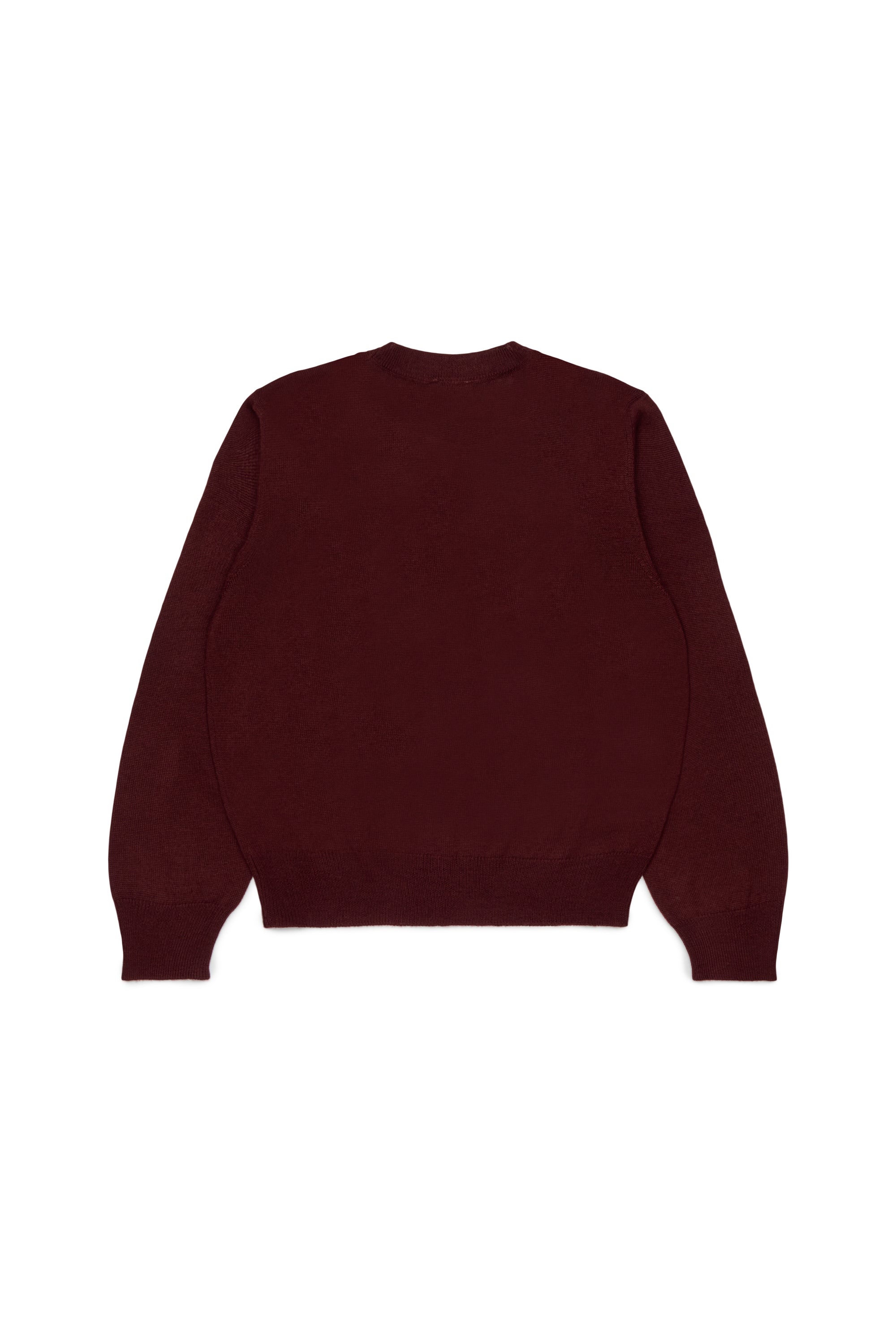 KNIT SWEATER WITH EMBROIDERED CONTRAST LOGO MAROON