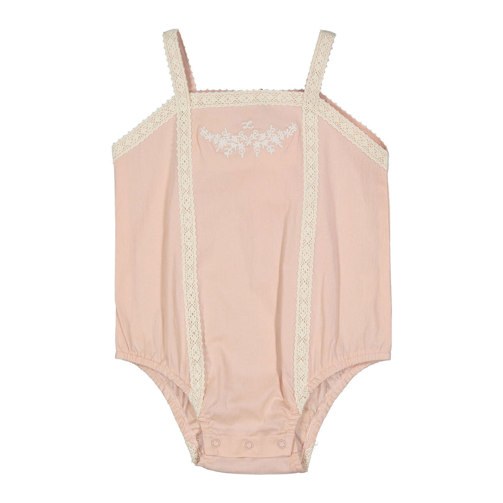 Salmon Lace Romper