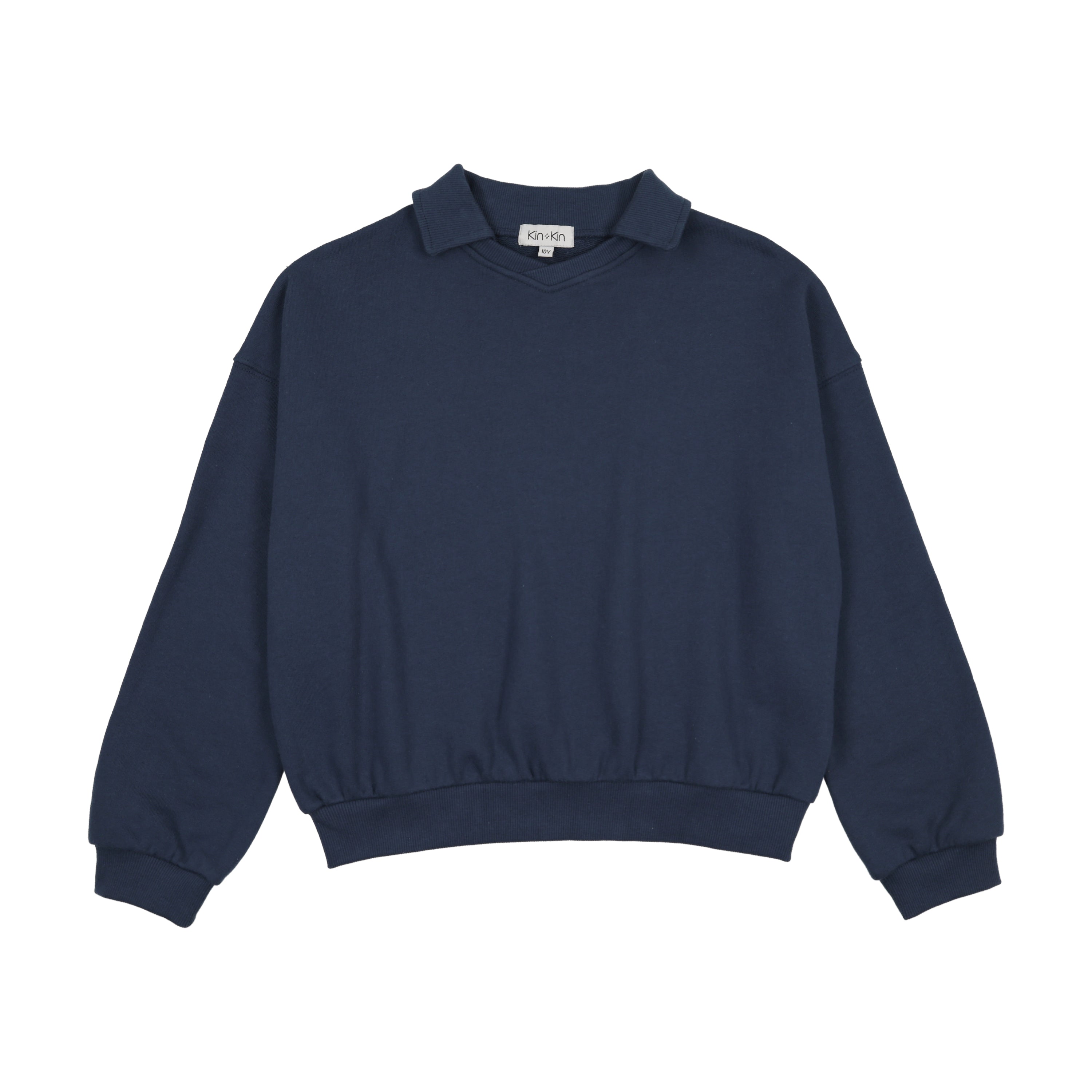 Kin Kin V-neck Collared Sweatshirt