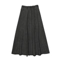 Washed Black Panneled Denim Skirt