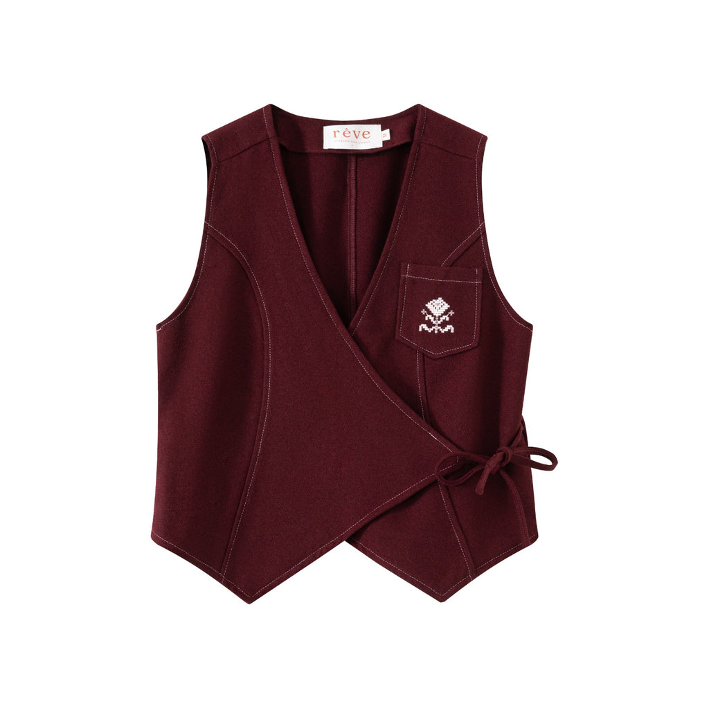 Burgundy Wrap Vest