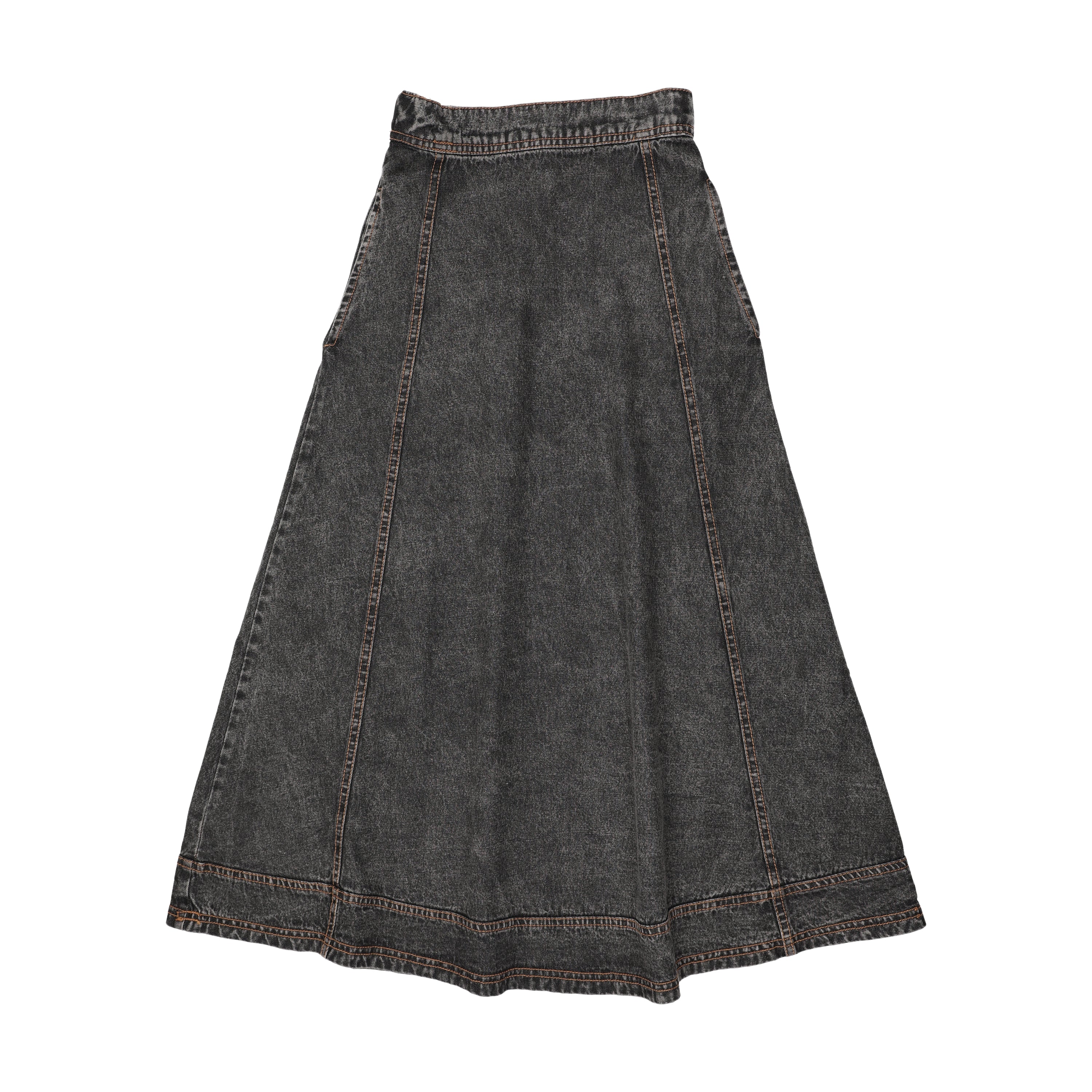 Kin Kin Denim Maxi Skirt Black Denim