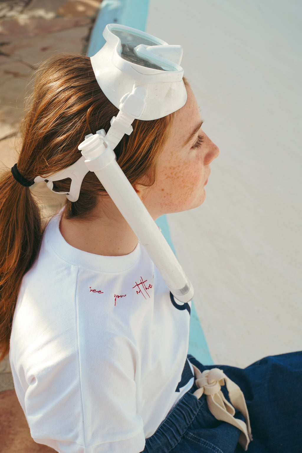 White Anchor Cropped Tee