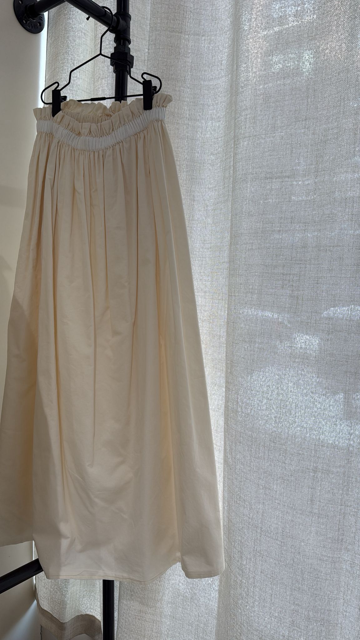 Cotton Taffeta Clara Ruffled Skirt Ivory