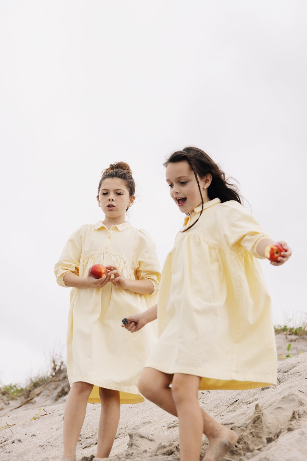 DENIM LONG SLEEVE SHIRT DRESS YELLOW DENIM