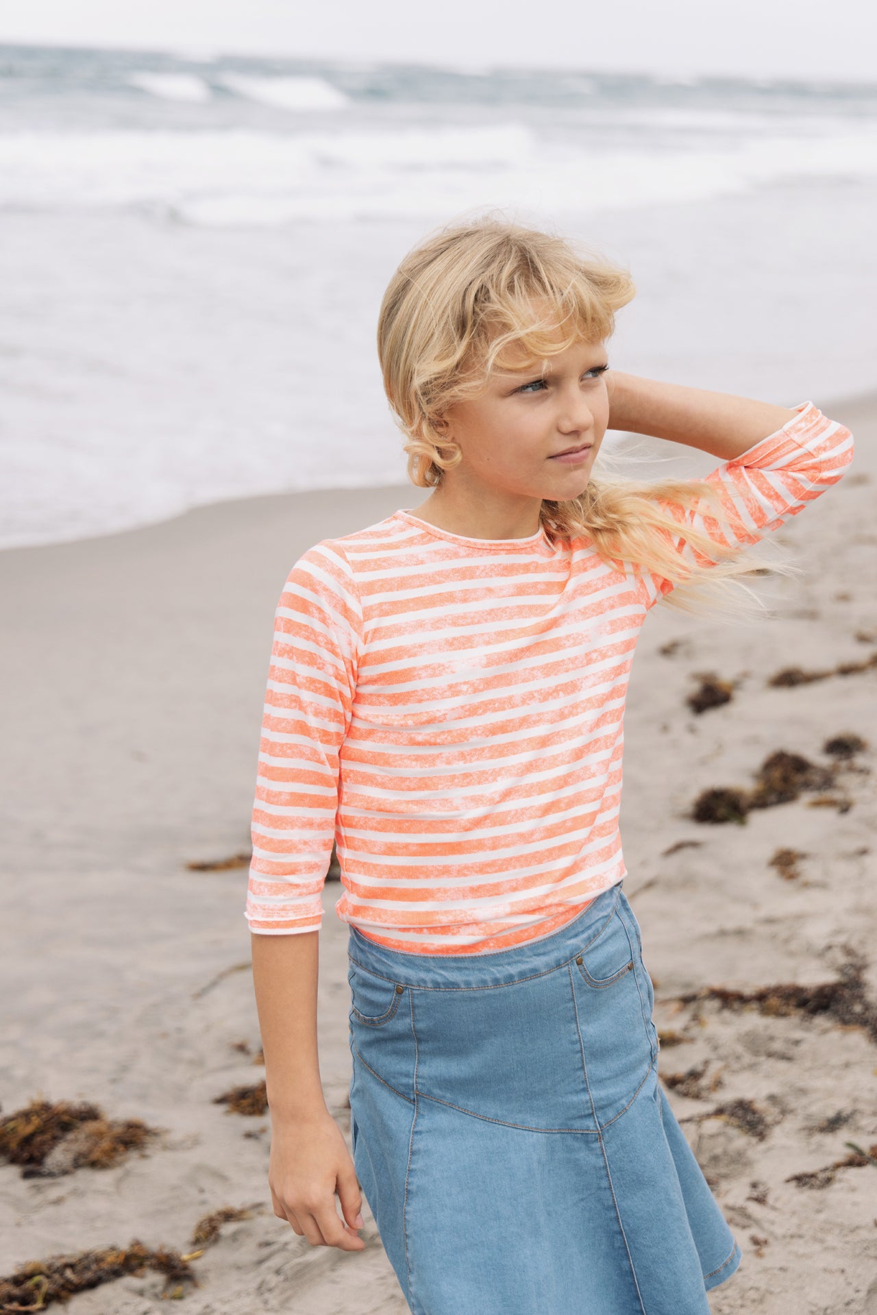 CHAMBRAY SKIRT BLUE CHAMBRAY