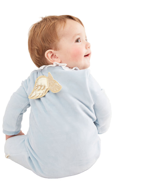 NB4700G MARIE-CHANTAL VELOUR GOLD ANGEL WING SLEEPSUIT