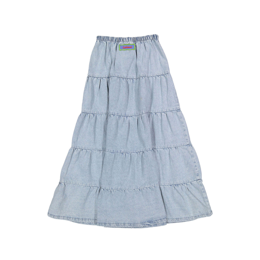 CH25137 Denim Tiered Skirt