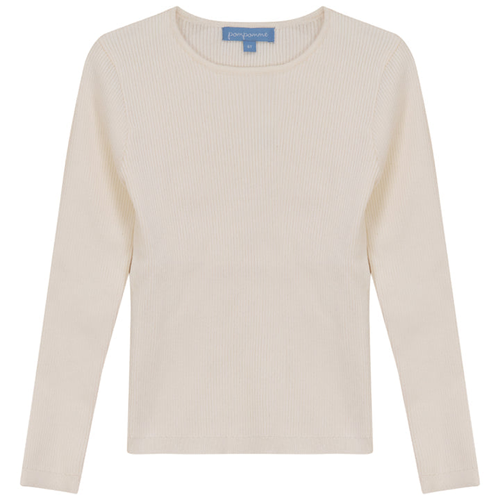 P6218-CR POMPOMME RIBBED TOP CREAM