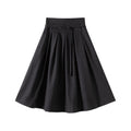 Charcoal grey wool skirt with belt