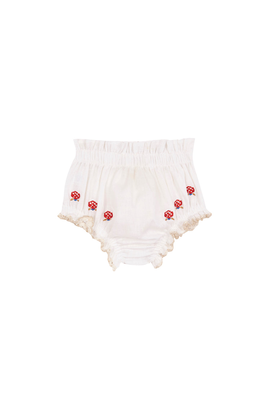 Linen embroidered top and bloomer set baby