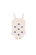 Knit romper with floral embroidery baby