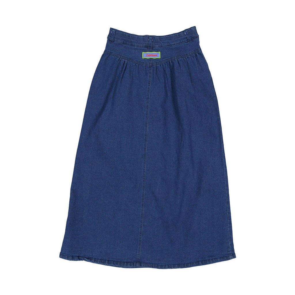 CH25129A Classic Clubhouse Denim Maxi Skirt