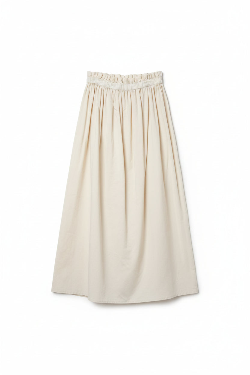 Cotton Taffeta Clara Ruffled Skirt Ivory