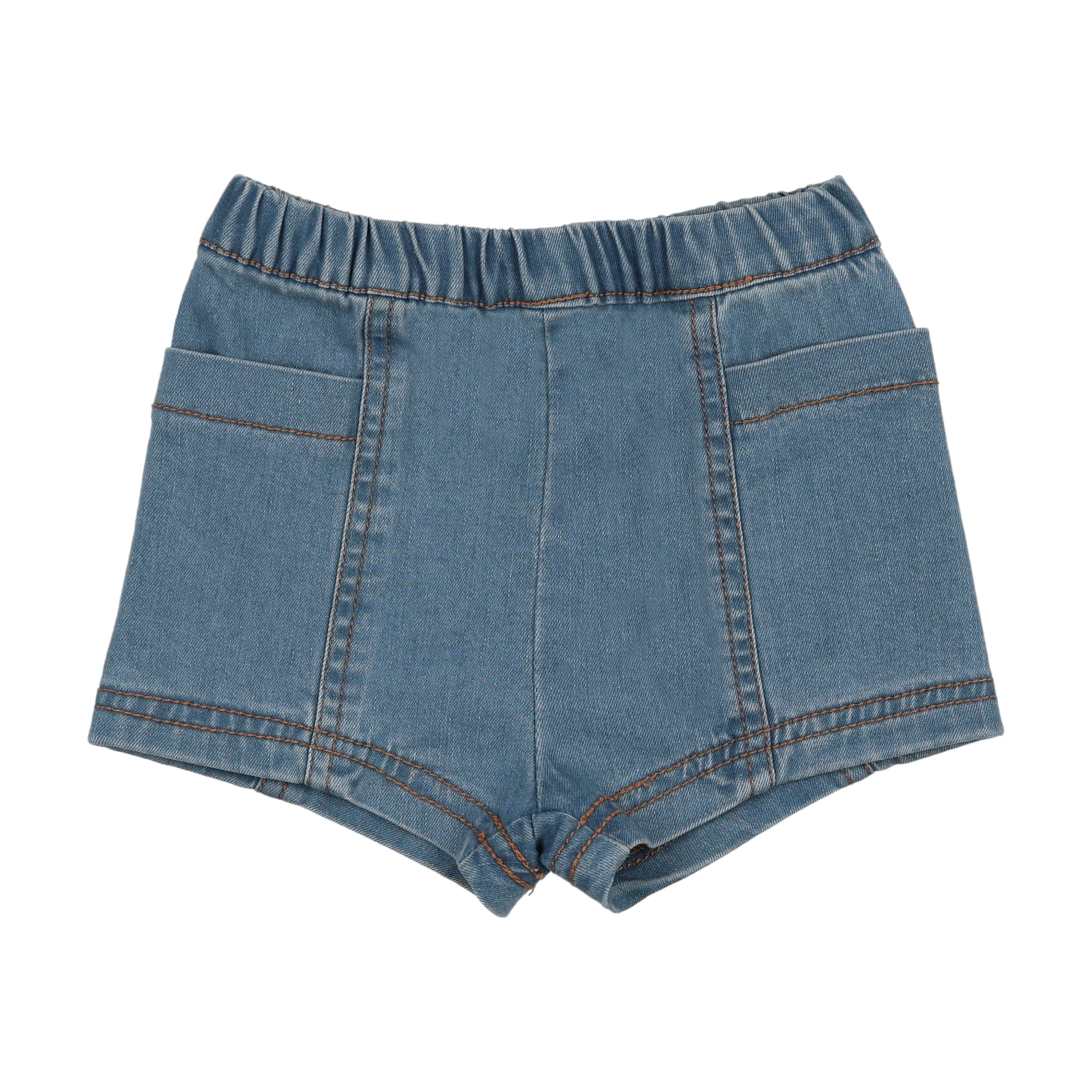 CHAMBRAY SHORTS BLUE CHAMBRAY