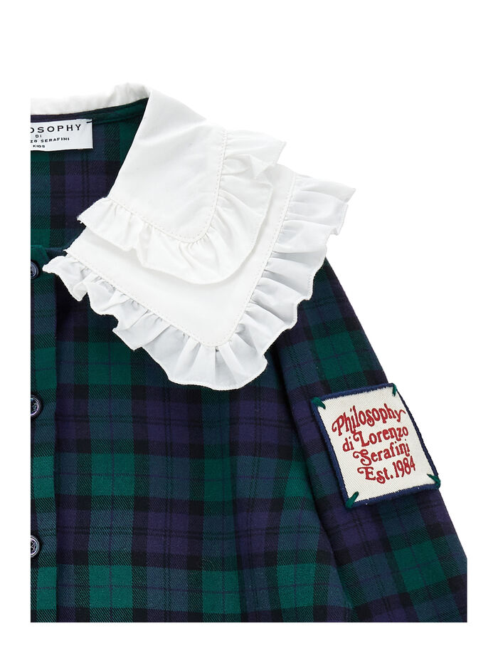 I1F308 6123 Philosophy FW25 LS Check blouse w collar