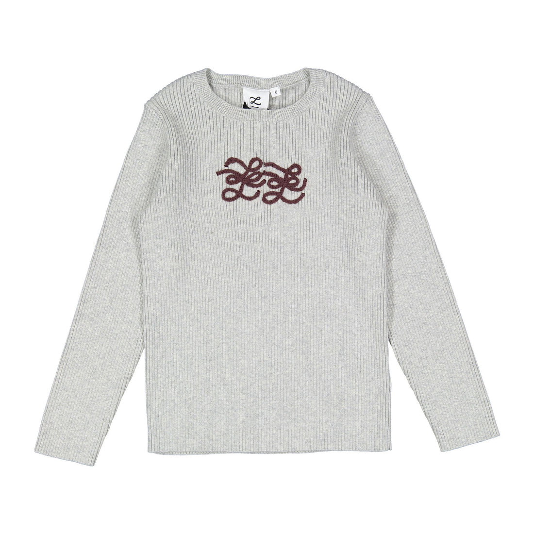 LBL216 Ladida Suéter de punto en mezcla de jaspeado gris claro