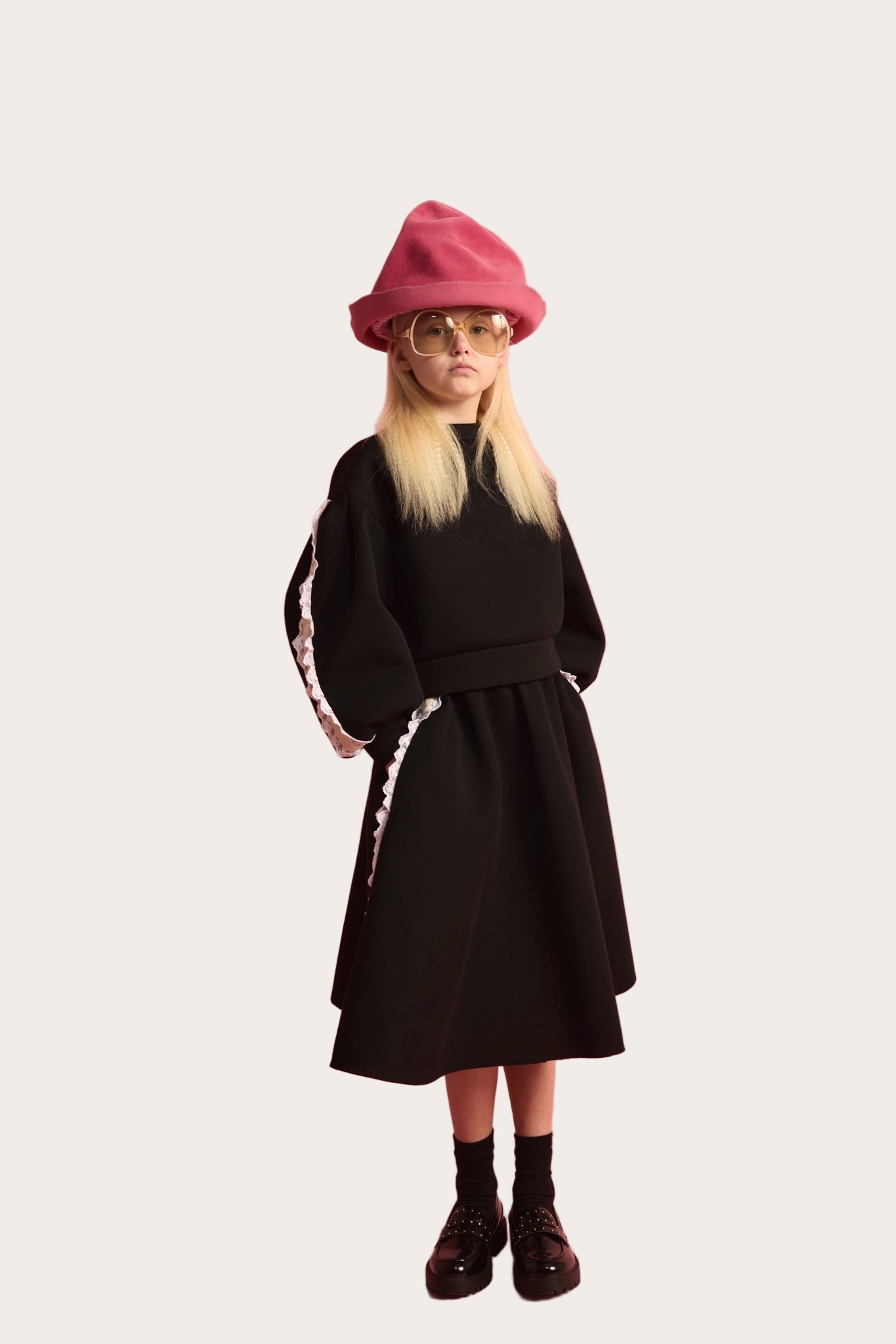 K074 Little Creative Factory neoprene lace skirt