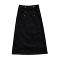 At2534a black corduroy skirt with the buttons and center