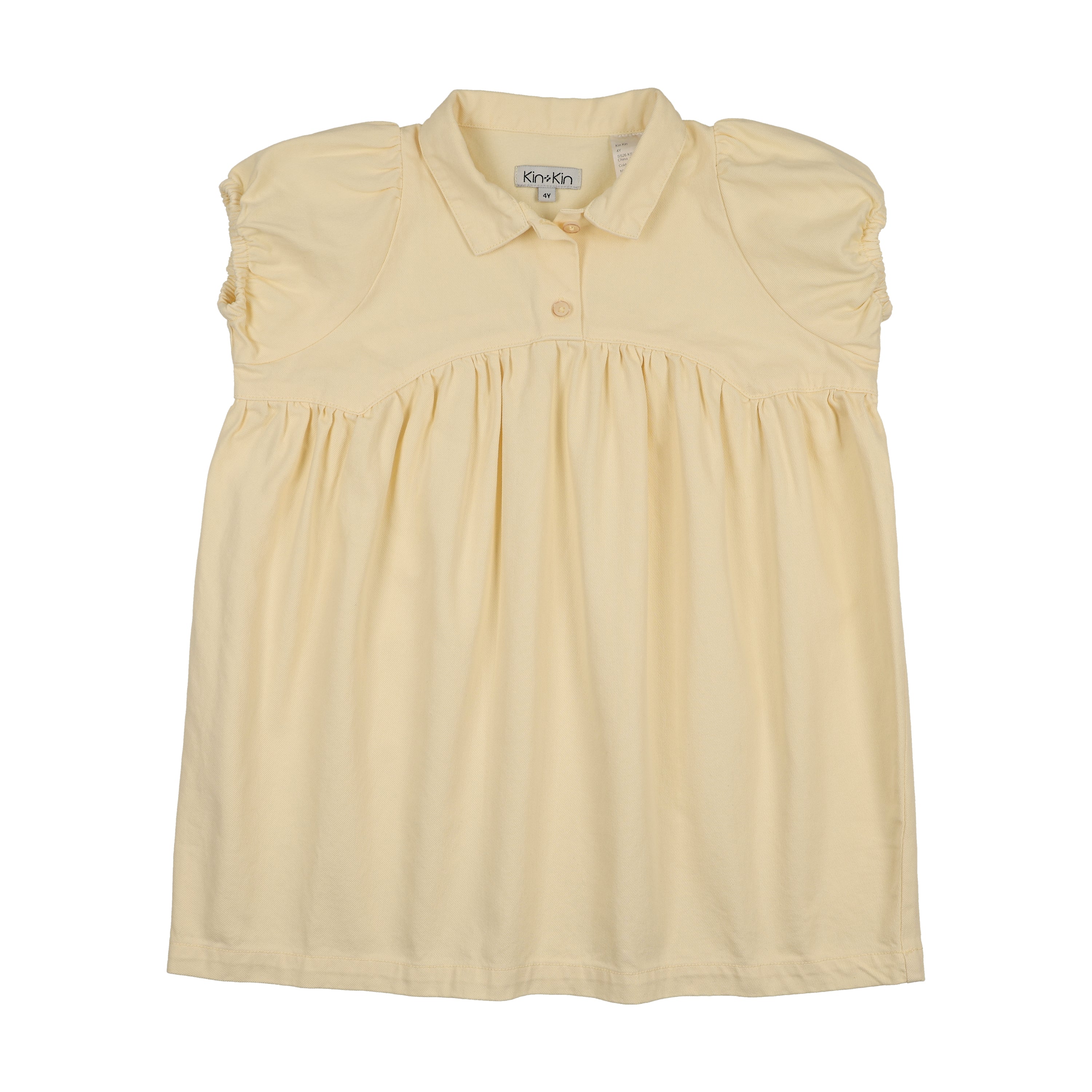 DENIM SHORT SLEEVE SHIRT DRESS YELLOW DENIM