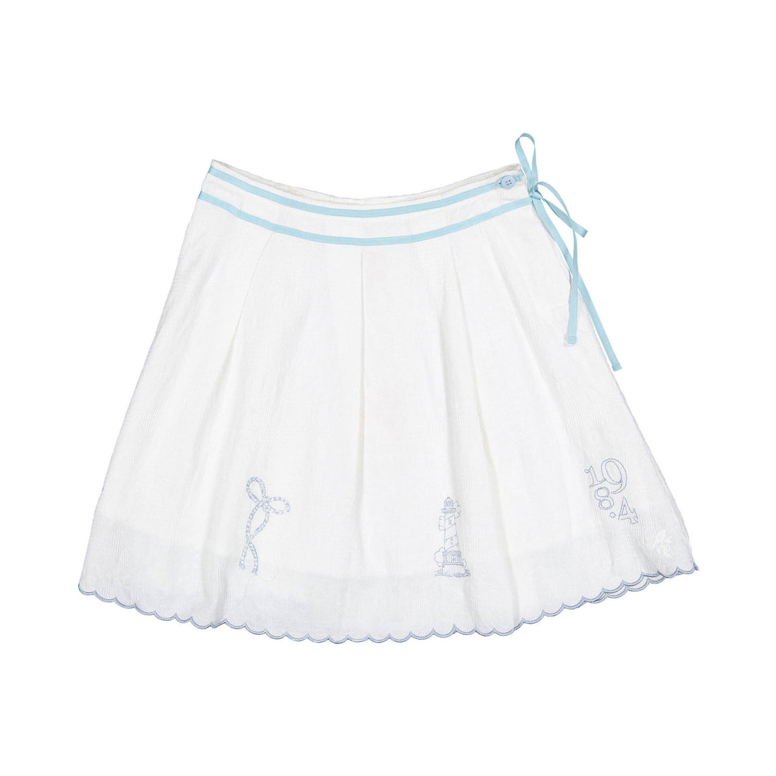 1984308 White Embroidered Skirt