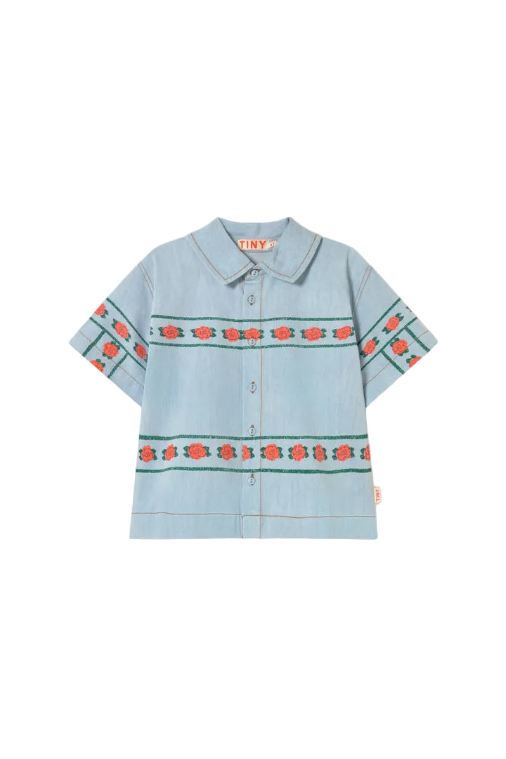 Roses Denim Shirt light Wash Denim