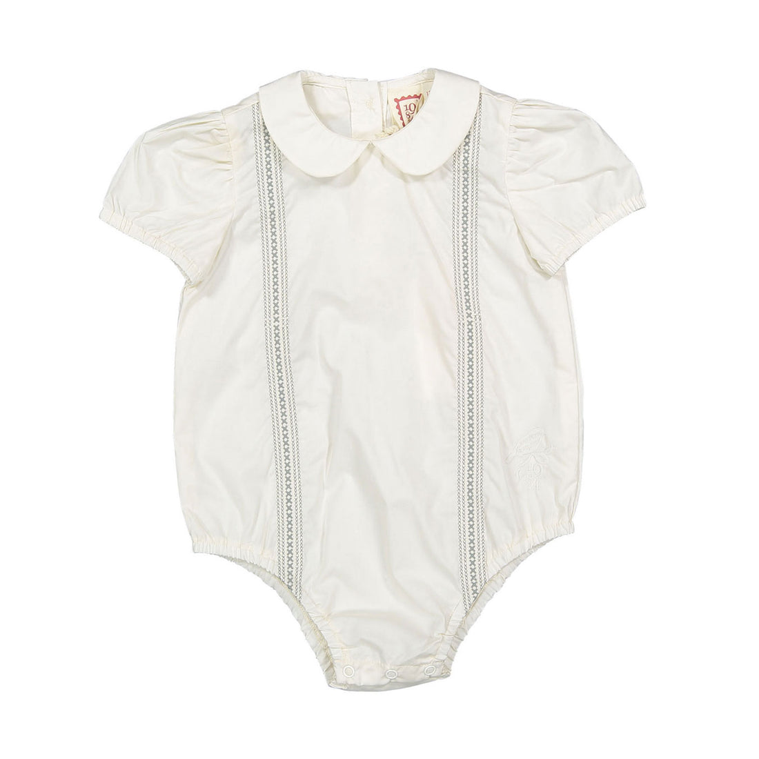 198444 Cream Cross Stitch shirt Onesie