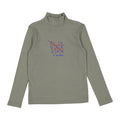 Lbl204a Jersey de cuello alto gris claro con tres en raya en el pecho
