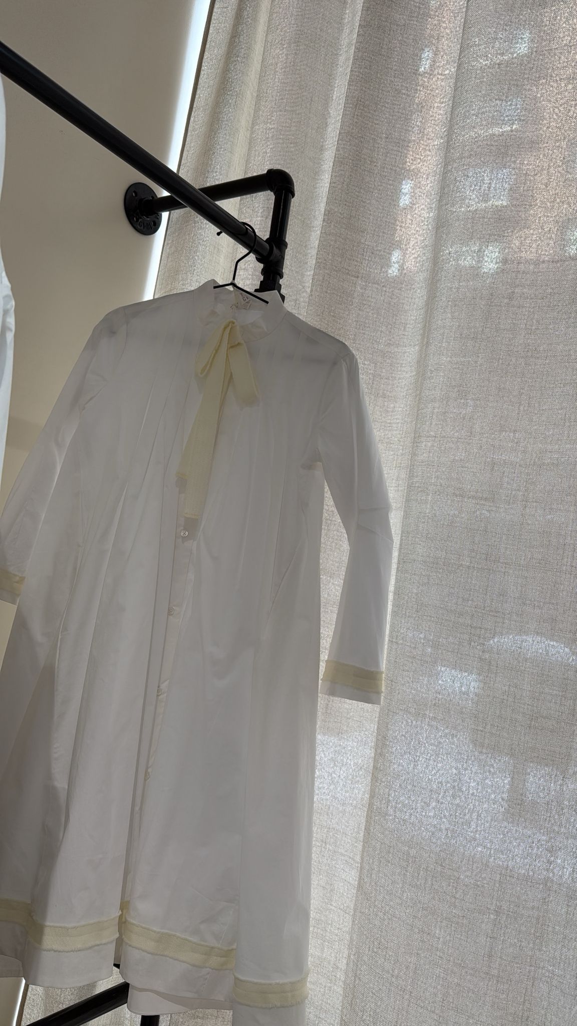 Poplin Frida Night Shirt Dress Pearl