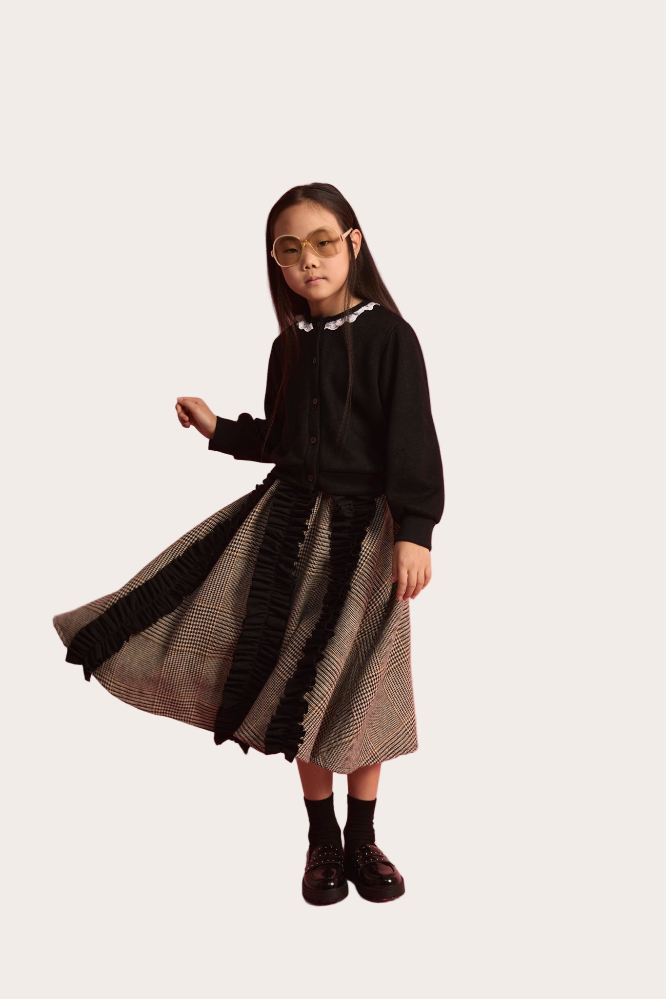 Falda circular con volantes de valle K071 Little Creative Factory