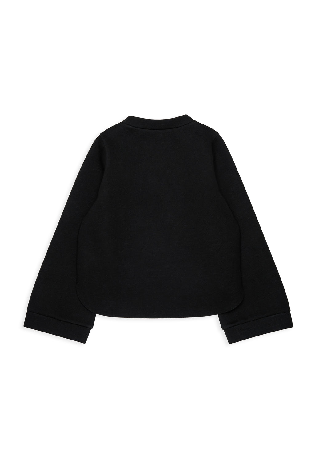 NEOPRENE HI LO SWEATSHIRT WITH BLUE STRIPE LININIG - BLACK