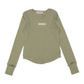 ELS2607 Khaki Grey Seam Waffle Tee