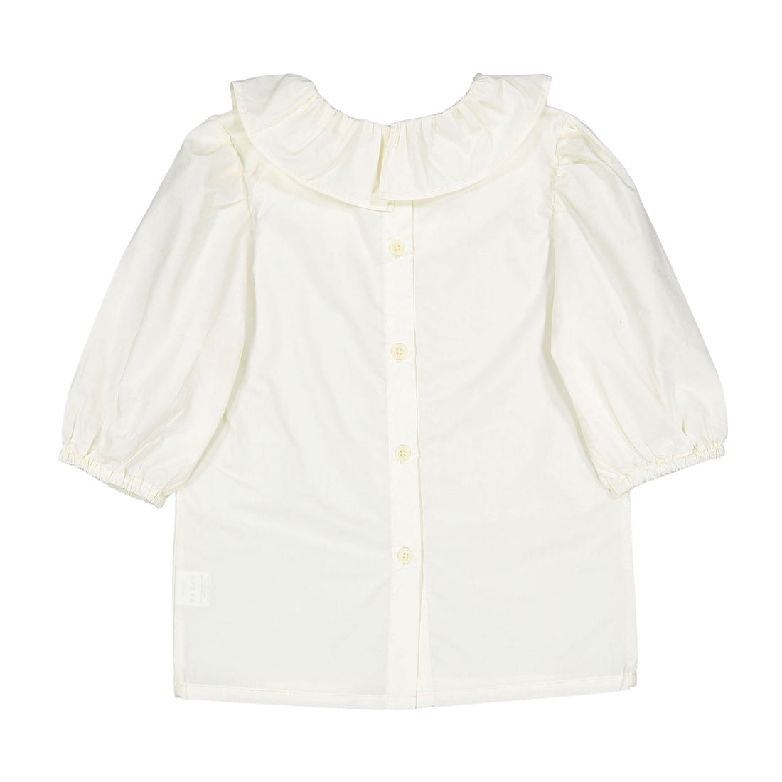 Cream Ruffle Collar 3/4 Sleeve Dress
