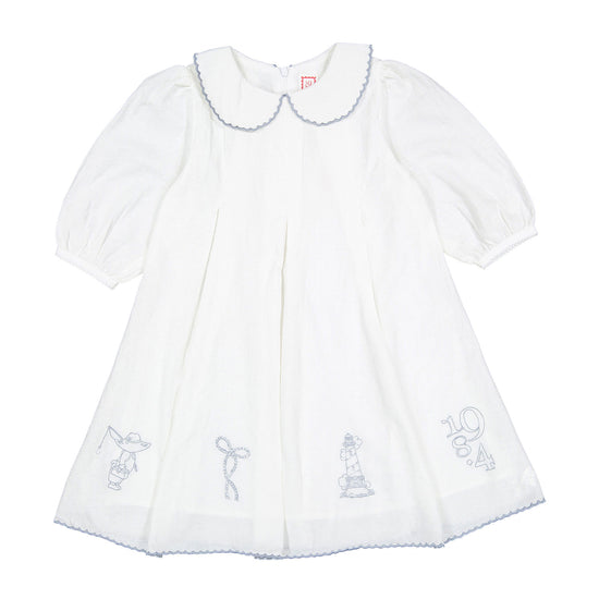 1984456 White Embroidered 3/4 Dress