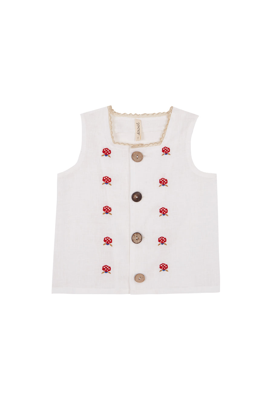 Linen embroidered top and bloomer set baby